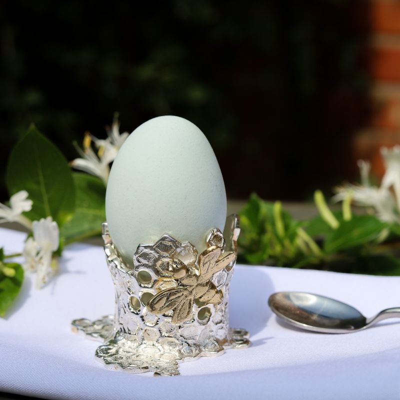 Culinary Concepts Bee Honeycomb Silver Plated Egg Cup