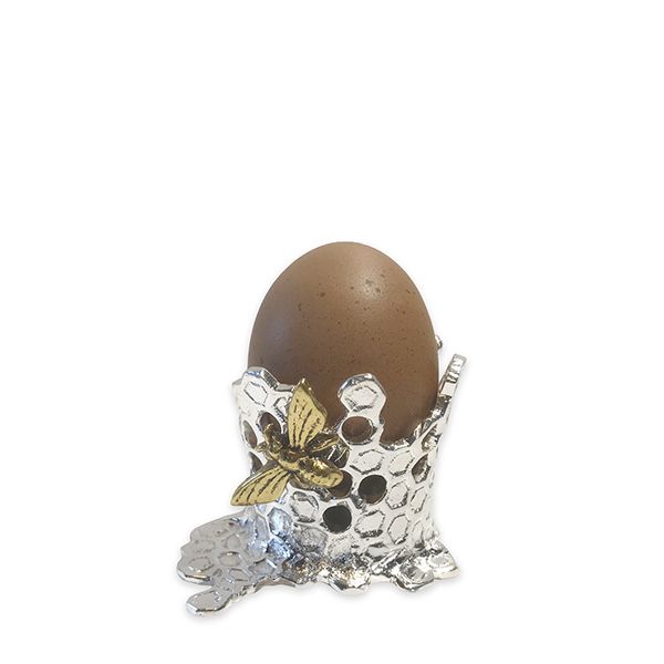 culinary concepts Bee Honeycomb Silver Plated Egg Cup