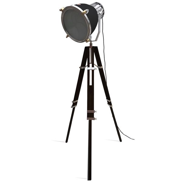 culinary concepts Black Industrial Warehouse Floor Lamp on Black Tripod