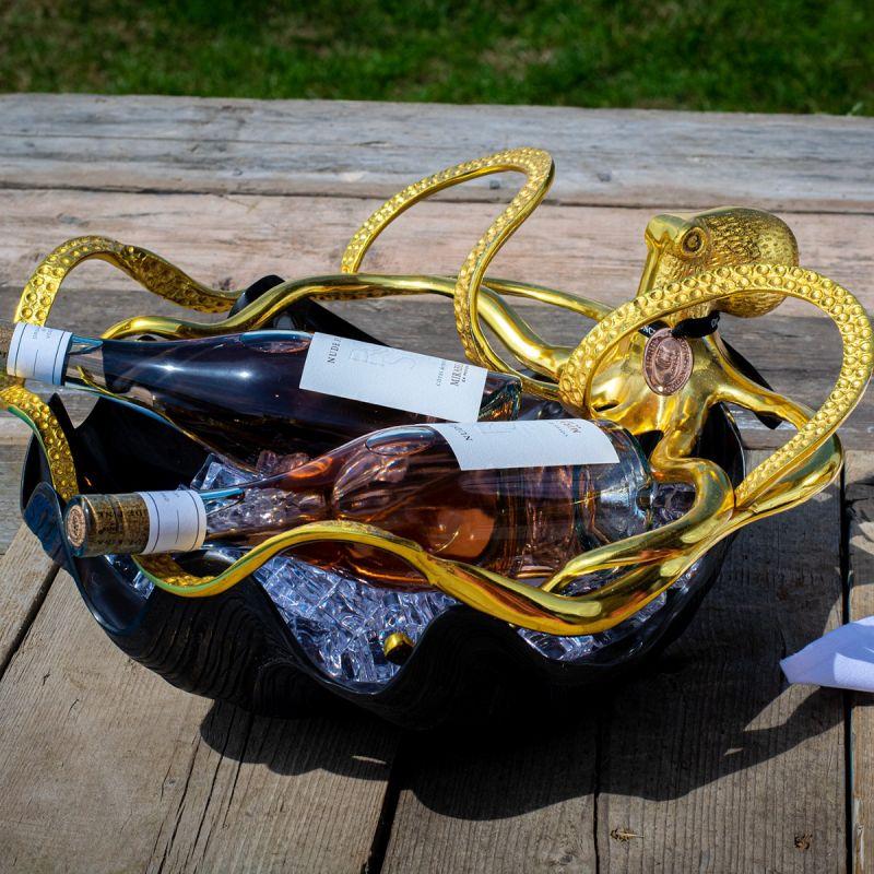 Culinary Concepts Black Shell Bowl With Gold Octopus