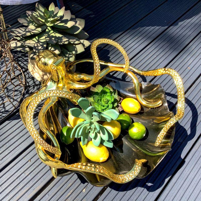 Culinary Concepts Black Shell Bowl With Gold Octopus