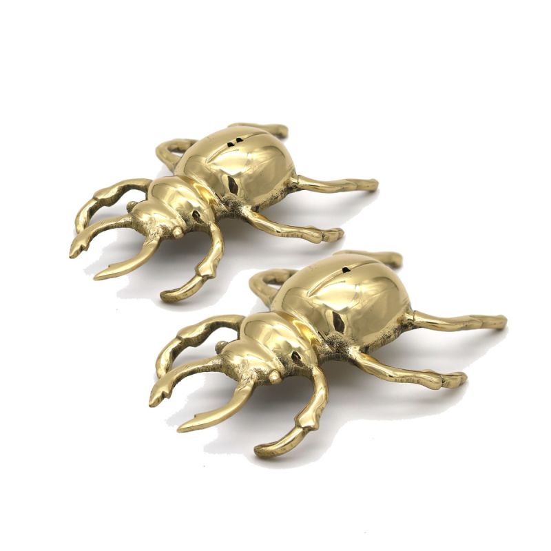 culinary concepts Brass Stag Beetle Salt and Pepper Set