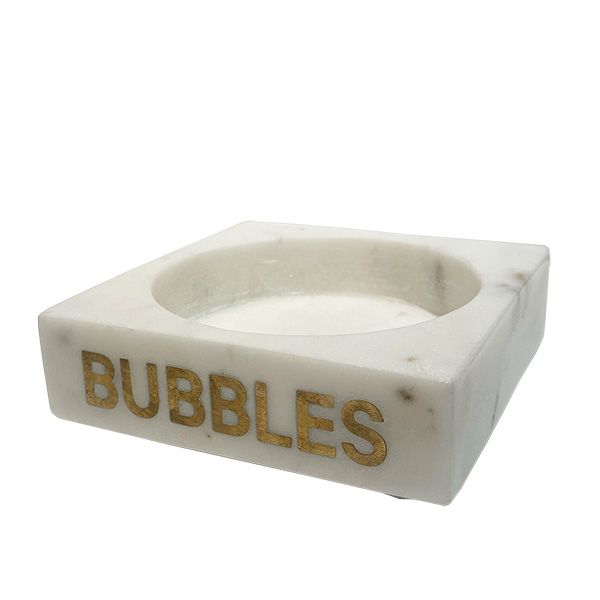 culinary concepts Bubbles Marble Bottle Holder with brass inlay
