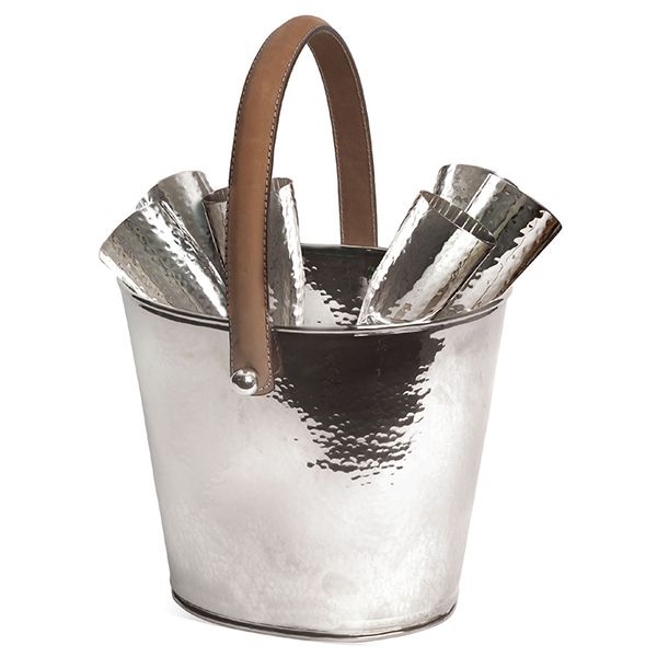 culinary concepts Champagne Hammered Wine Cooler with Six Baseless Flutes | MULTI-BUY