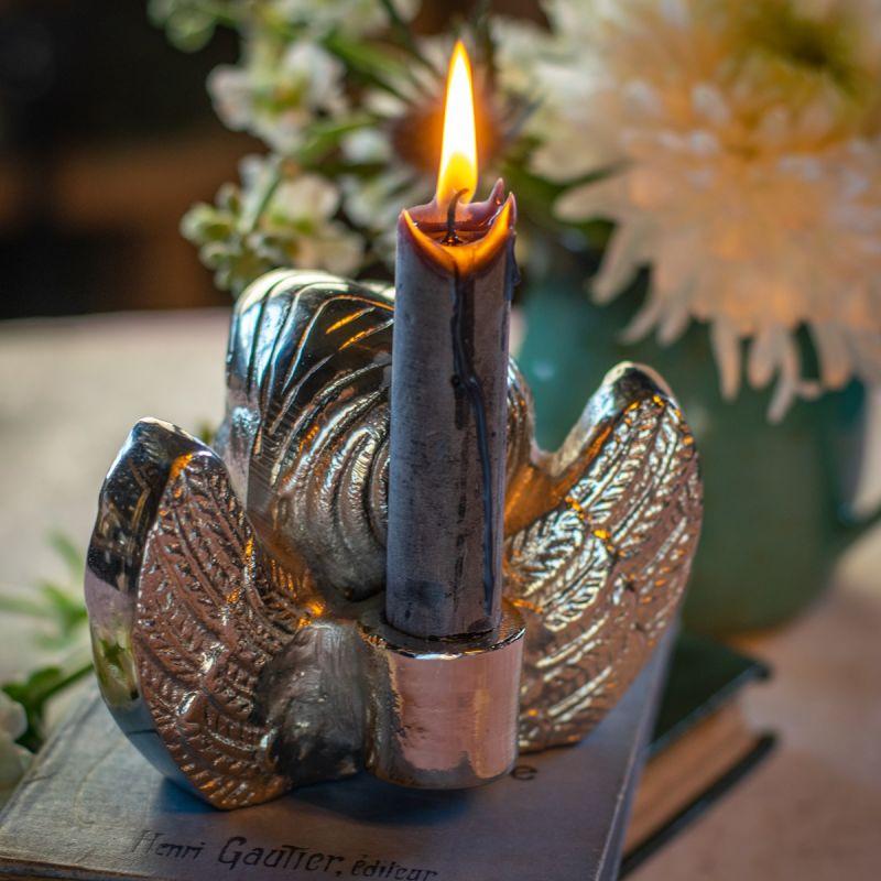 Culinary Concepts Cherub Candle Holder - Antique Silver Finish