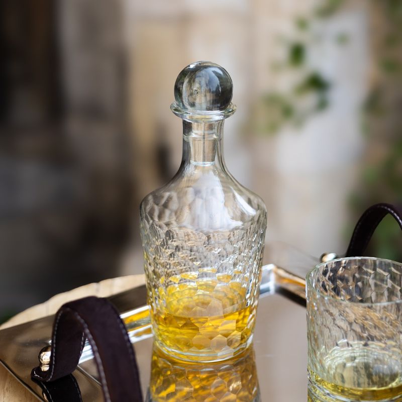 Culinary Concepts Clear Cut Glass Decanter With Glass Stopper