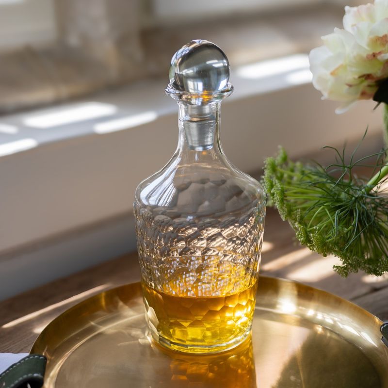 Culinary Concepts Clear Cut Glass Decanter With Glass Stopper