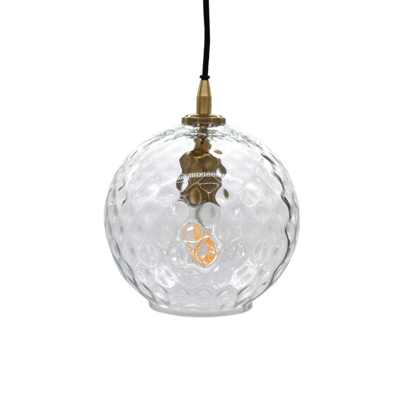 culinary concepts Clear Dimple Glass Globe Pendant Light