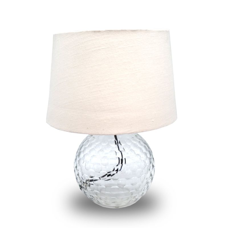 culinary concepts Clear Hand Cut Glass Globe Table Lamp with Shade
