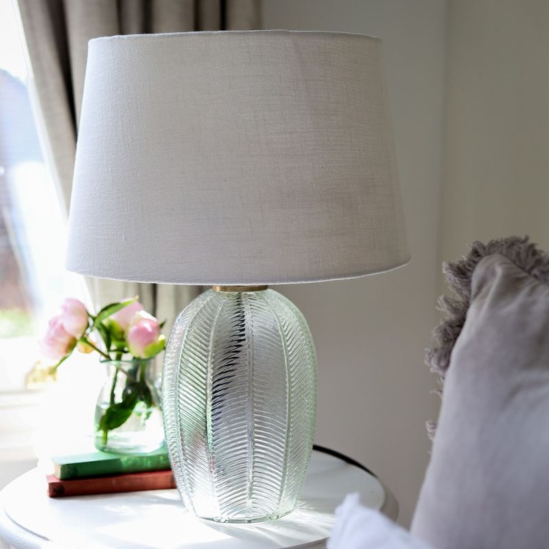 Culinary Concepts Clear Palm Embossed Glass Table Lamp With Shade