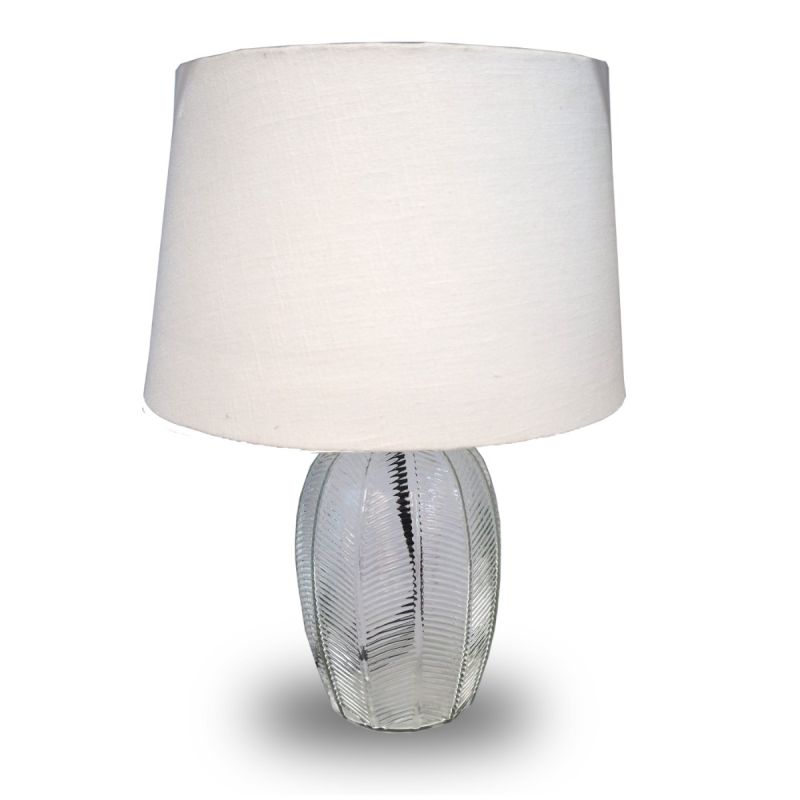culinary concepts Clear Palm Embossed Glass Table Lamp with Shade