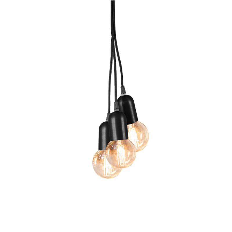 culinary concepts Cluster of 3 Pendants - Shiny Black Finish