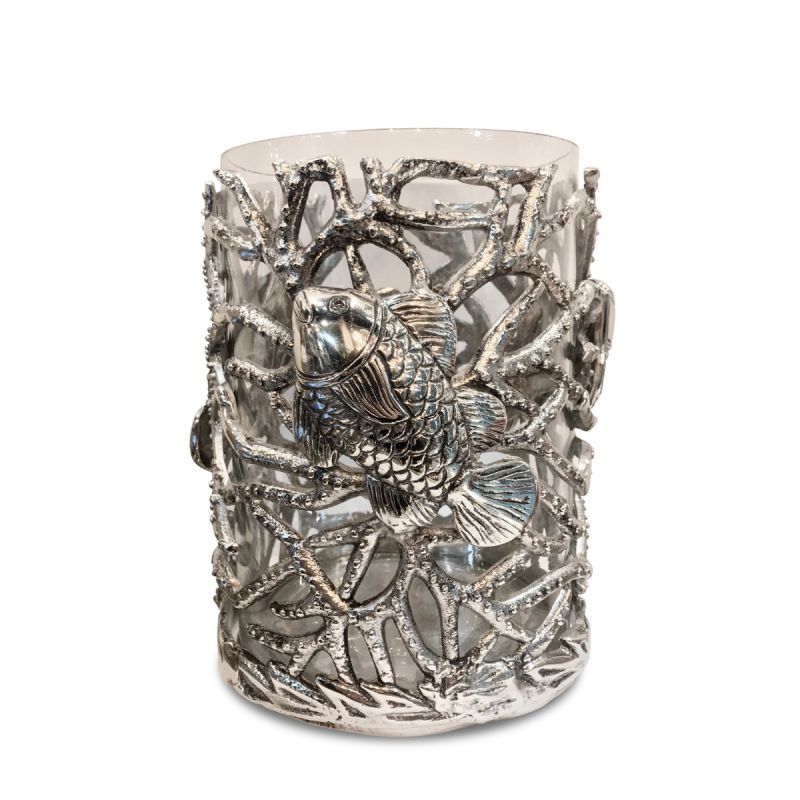 culinary concepts Coral with Fish Hurricane Lantern