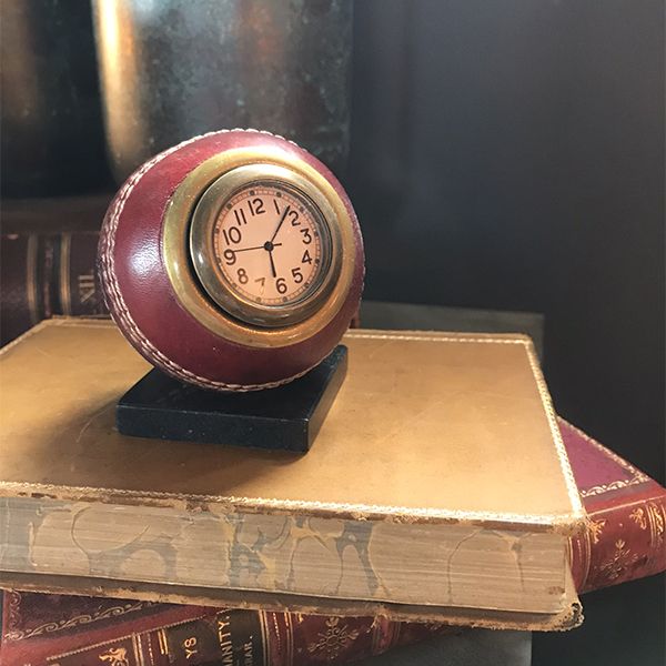 culinary concepts Cricket Ball Clock With Marble Base