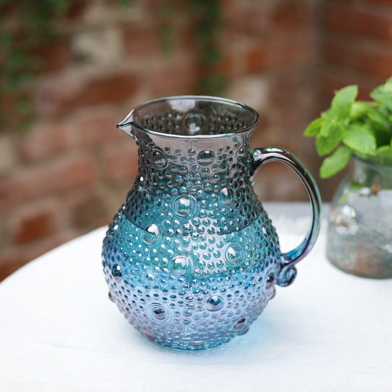 Culinary Concepts Blue Green Ombre Glass Pitcher