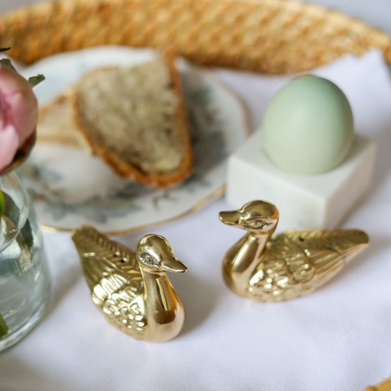 Culinary Concepts Brass Duck Salt And Pepper Set
