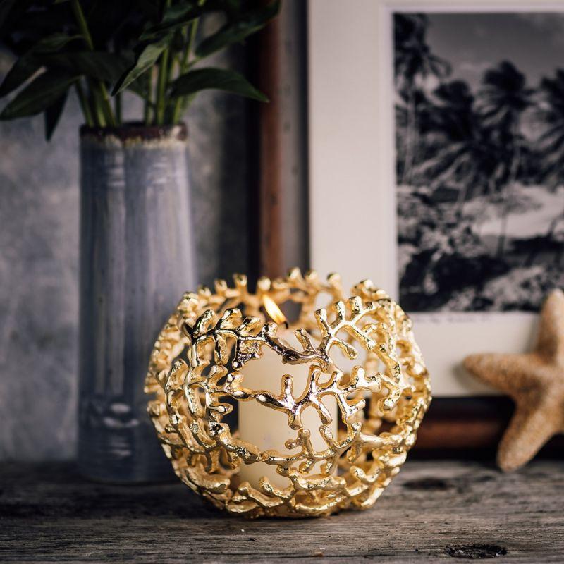 Culinary Concepts Coral Globe Votive - Gold Finish