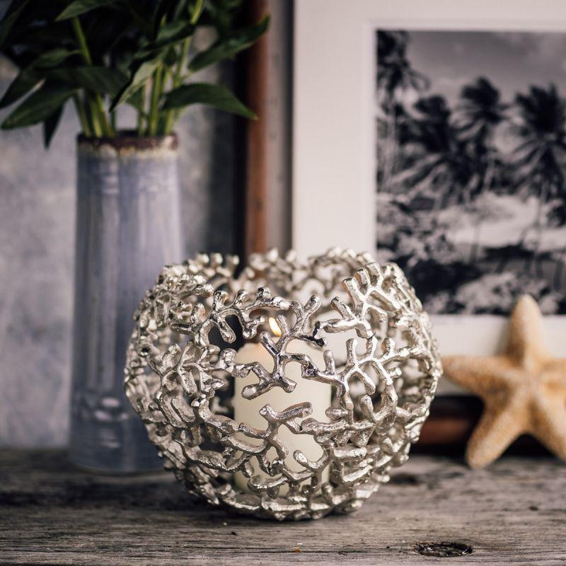 Culinary Concepts Coral Globe Votive - Silver Finish