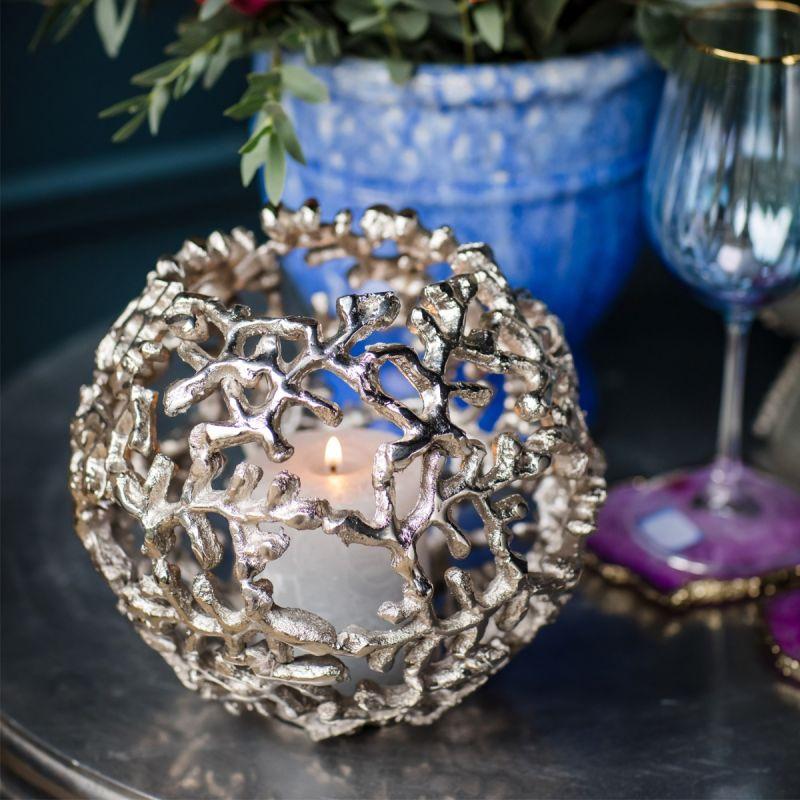 Culinary Concepts Coral Globe Votive - Silver Finish