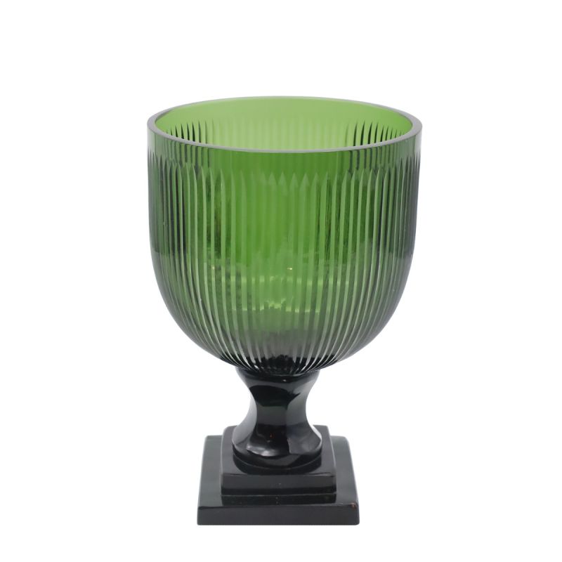 culinary concepts Emerald Glass Hurricane Vase