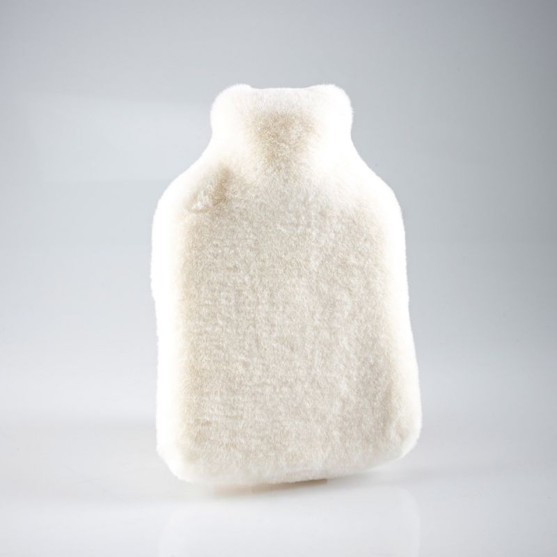 culinary concepts Faux Fur Hot Water Bottle - Cream