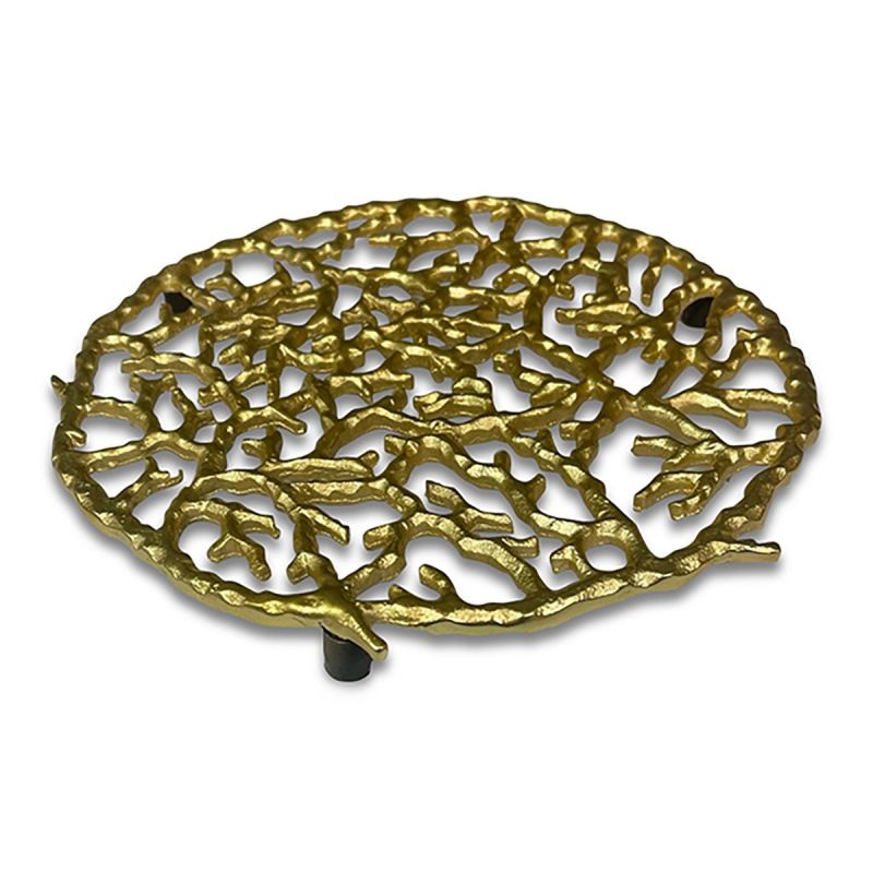 culinary concepts Gold Finished Coral Trivet