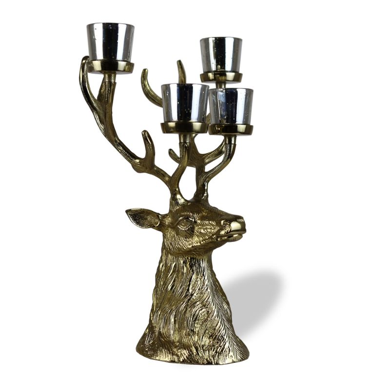 culinary concepts Gold Stag Head Tea Light Holder