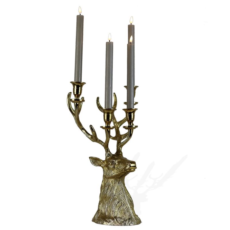 culinary concepts Gold Stag Taper Candle Holder