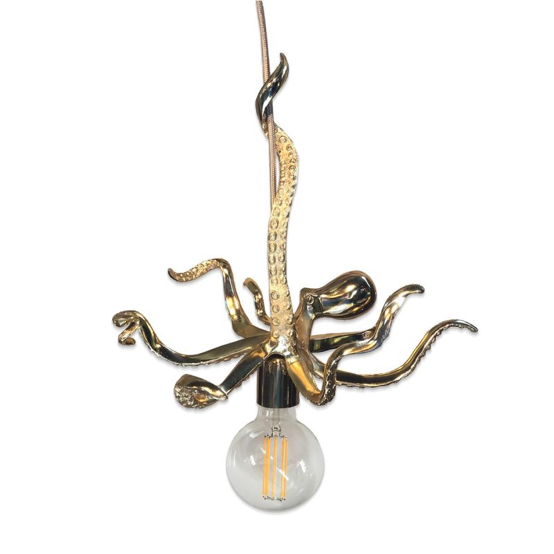 culinary concepts Golden Octopus Pendant Light |