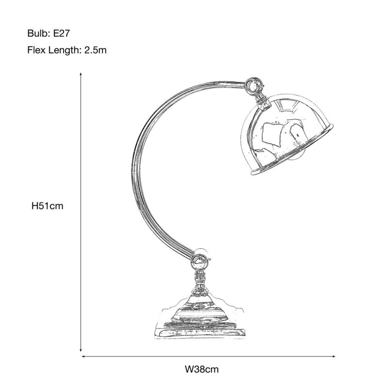Culinary Concepts Medium Curve Study Lamp