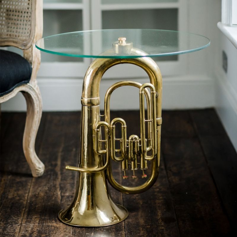 Culinary Concepts Moritz Tuba Glass Top Side Table