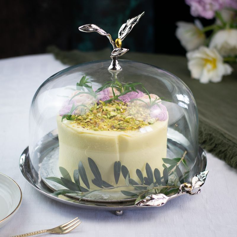 Culinary Concepts Olive Cake Stand With Glass Dome