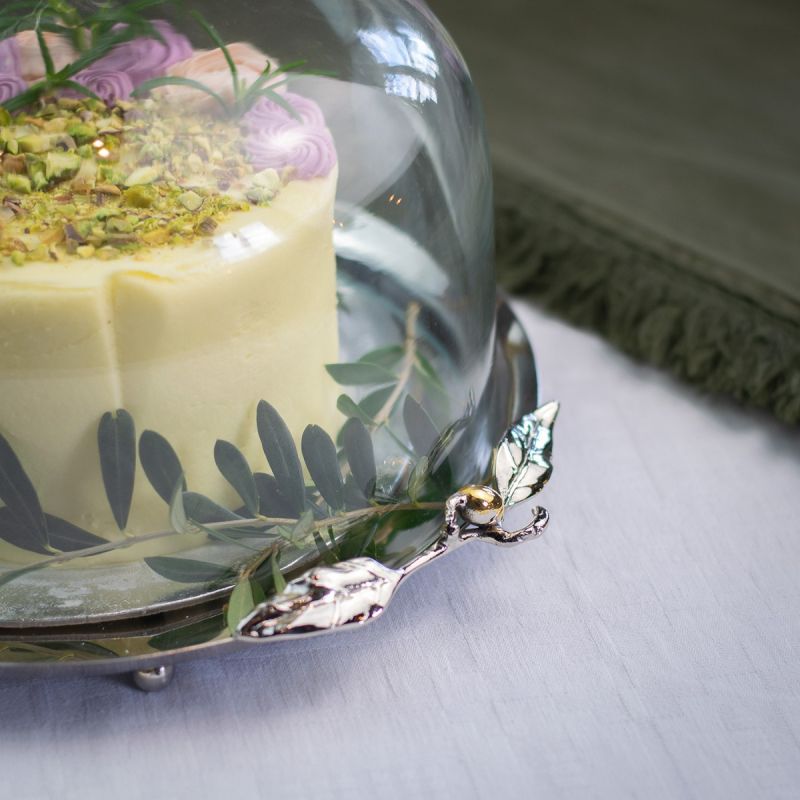Culinary Concepts Olive Cake Stand With Glass Dome