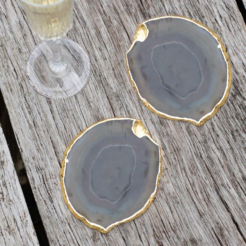 Culinary Concepts Pair Of Brown Agate Coasters