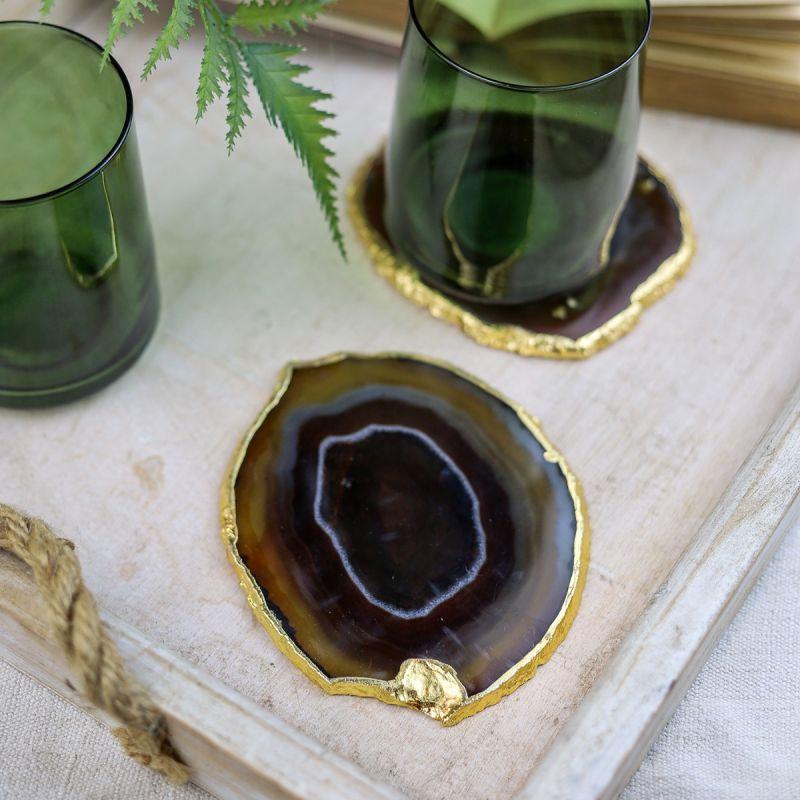 Culinary Concepts Pair Of Brown Agate Coasters