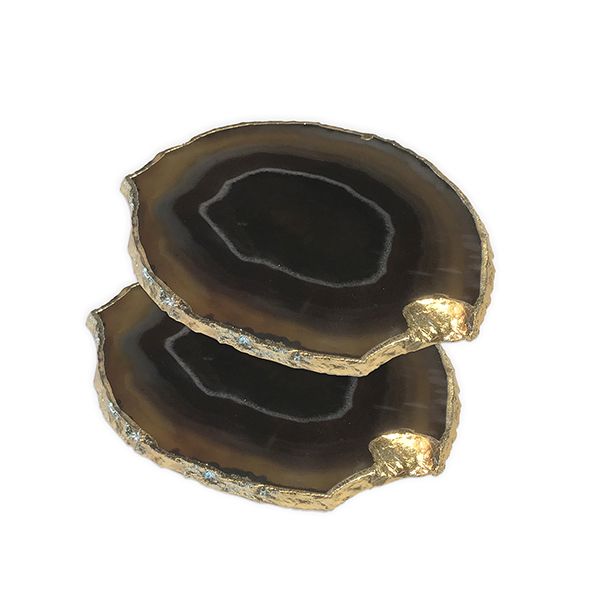 culinary concepts Pair of Brown Agate Coasters