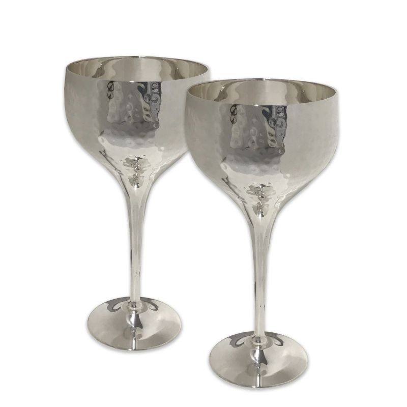 culinary concepts Pair of Hammered Wine Goblets