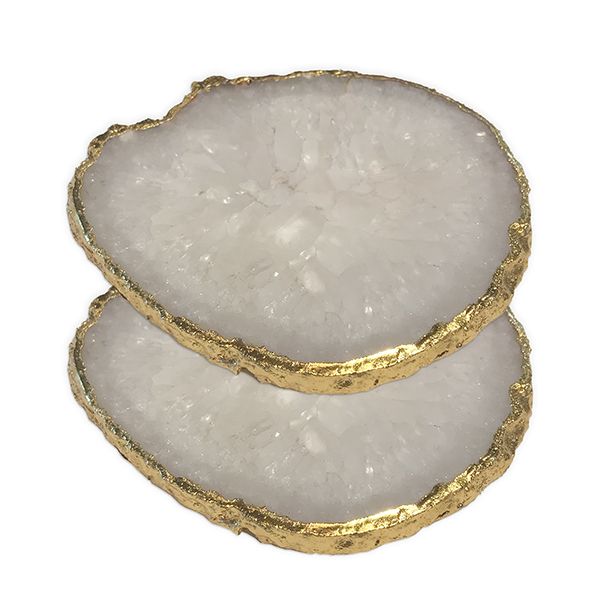 culinary concepts Pair of White Agate Coasters