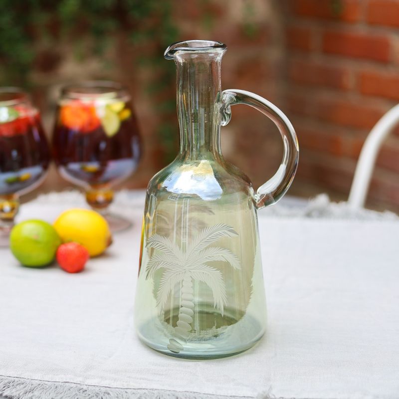 Culinary Concepts Palm Etched Glass Pitcher