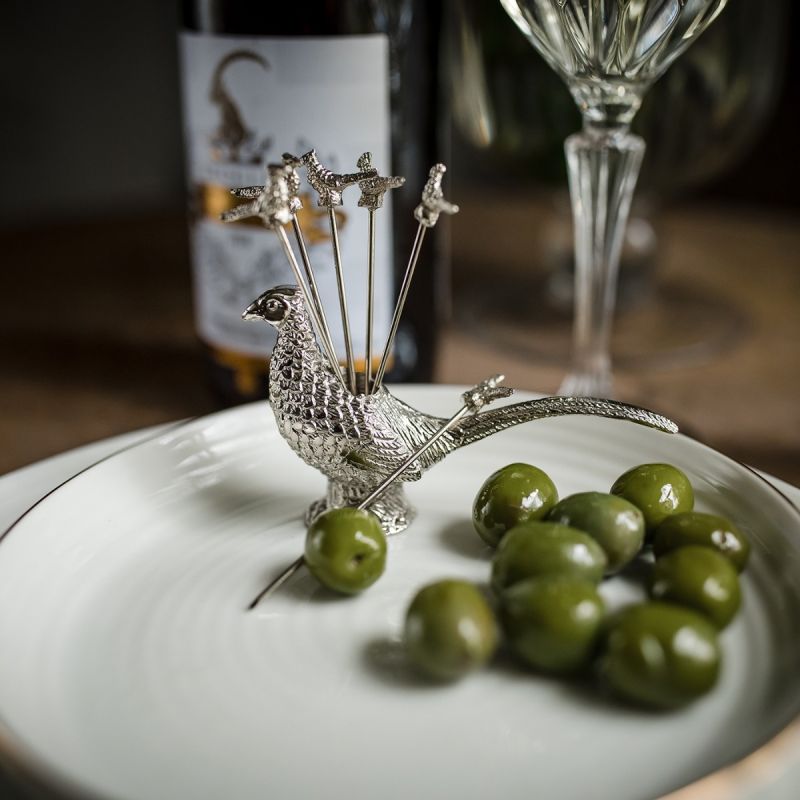 Culinary Concepts Pheasant Olive Picks & Holder