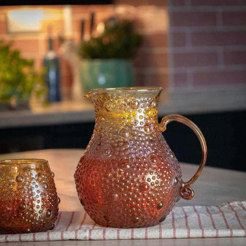 Culinary Concepts Red Amber Ombre Glass Pitcher