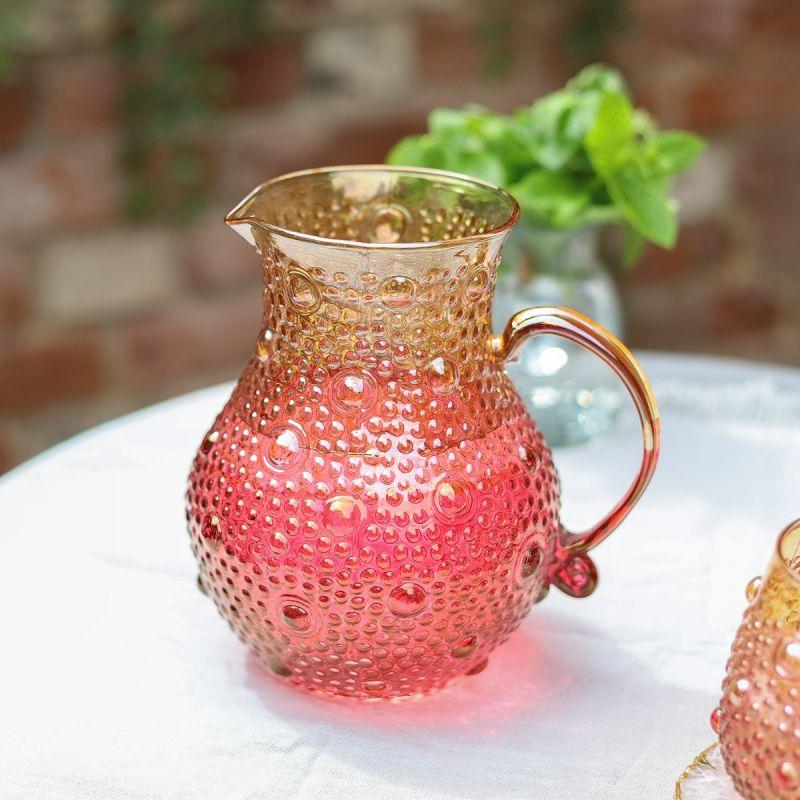 Culinary Concepts Red Amber Ombre Glass Pitcher