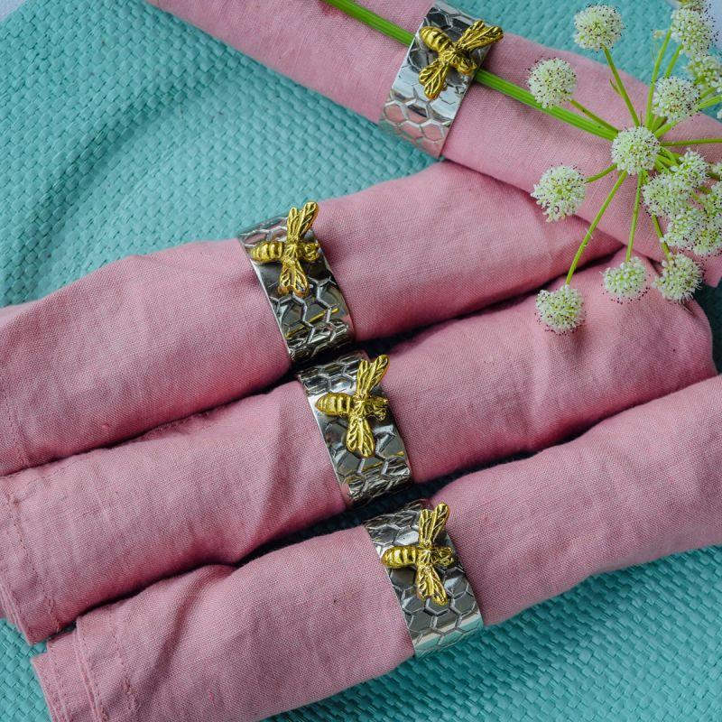 Culinary Concepts Set Of Four Beehive Napkin Rings