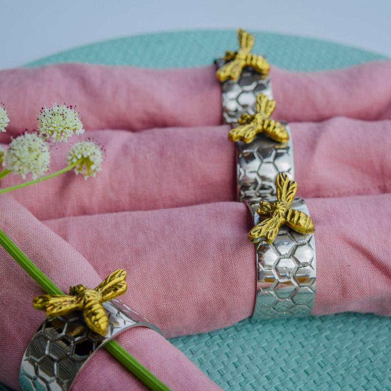 Culinary Concepts Set Of Four Beehive Napkin Rings