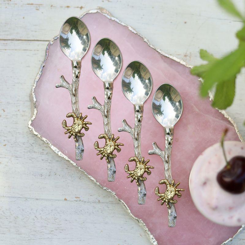 culinary concepts Set of Four Crab Coffee Spoons
