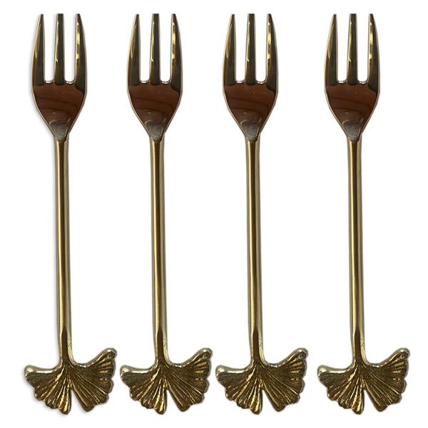 culinary concepts Set of Four Ginkgo Cake Forks