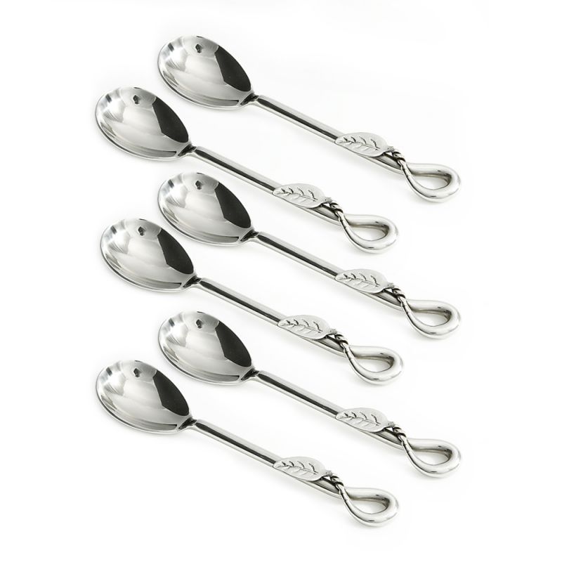 culinary concepts Set of Six Large Leaf Tea Spoons