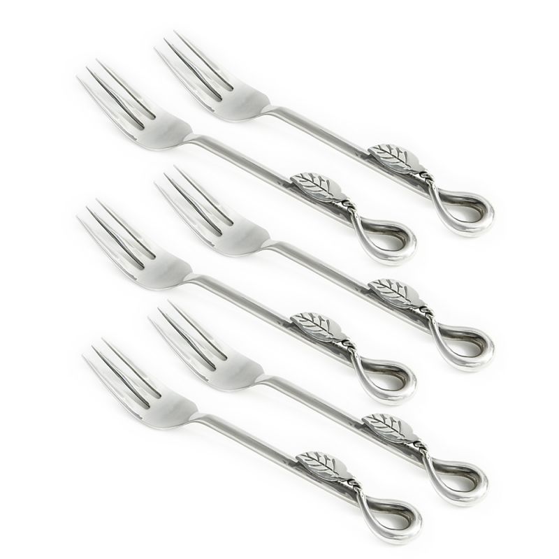 culinary concepts Set of Six Leaf Pastry Forks