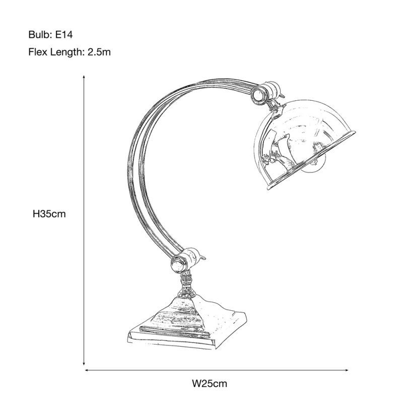 culinary concepts Small Curve Study Lamp