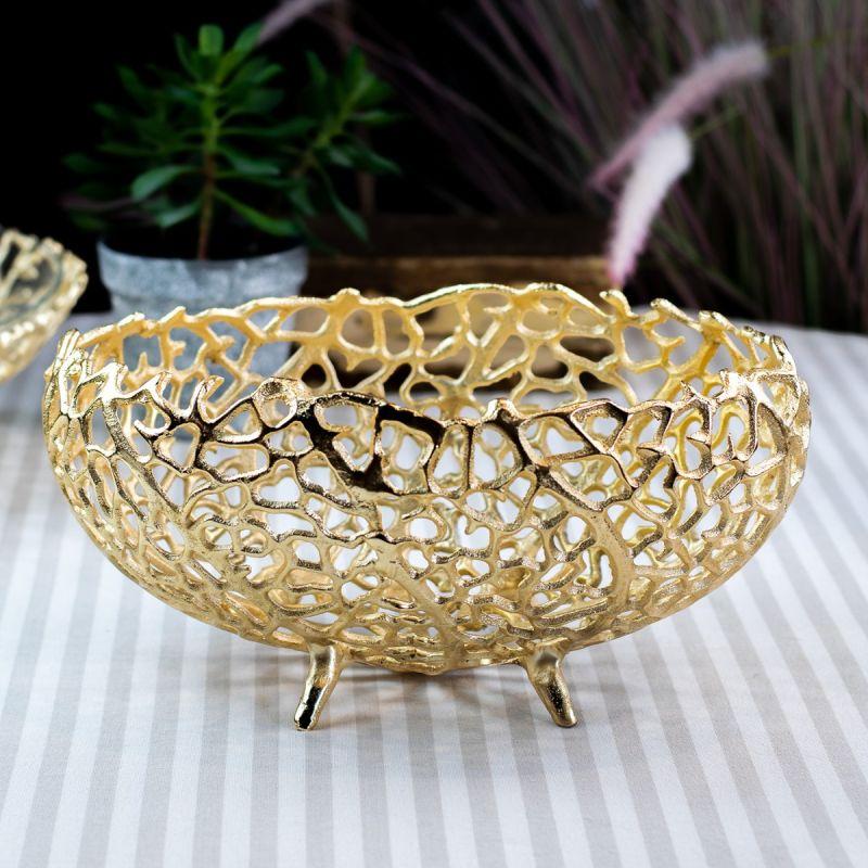 culinary concepts Small Gold Finish Coral Basket